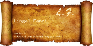 Lingel Fanni névjegykártya